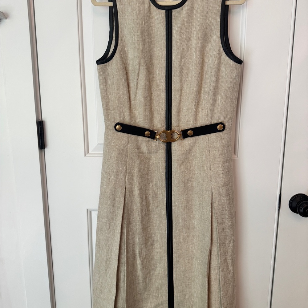 Tory Burch Beige Dress with Black Accents